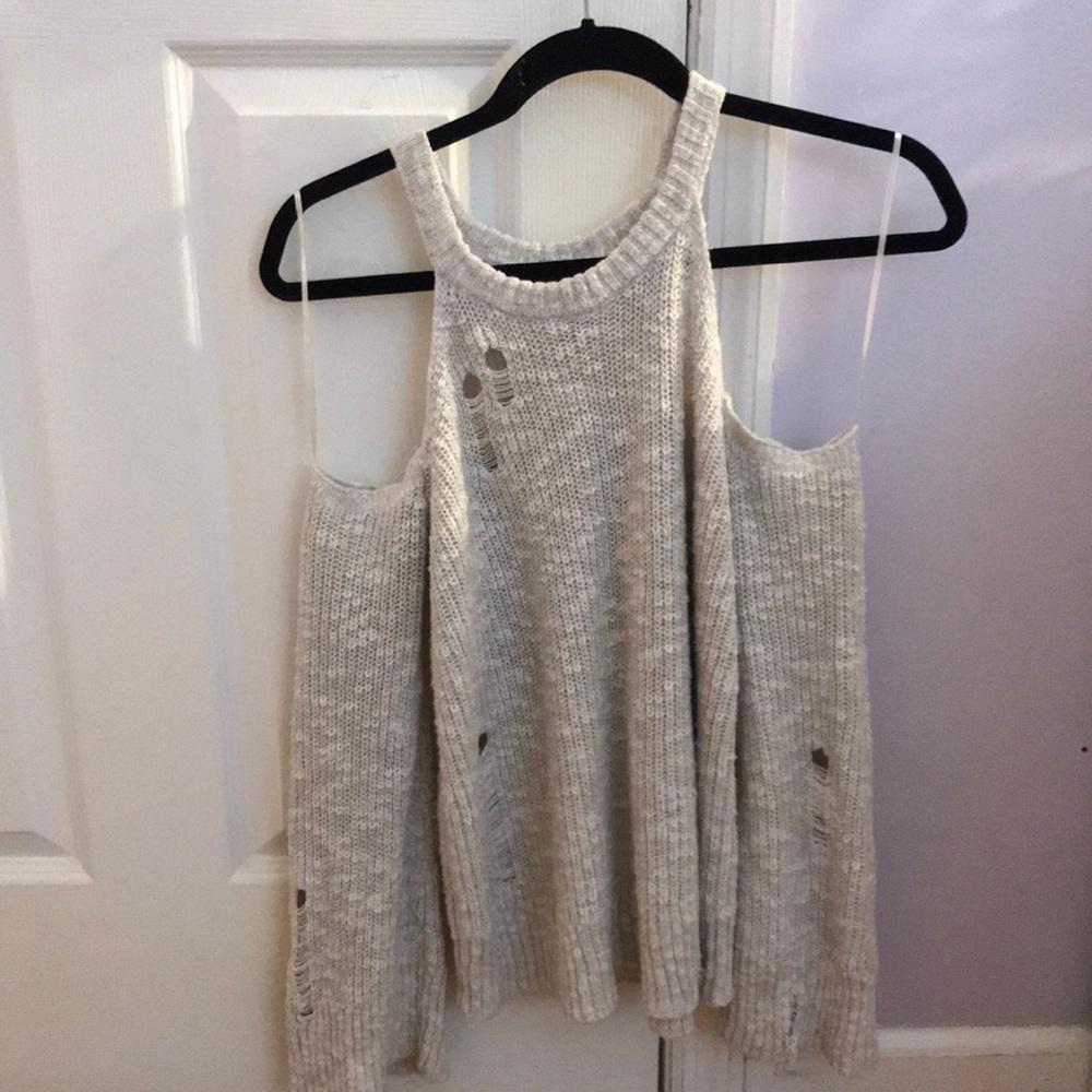 long sleeve off the shoulder sweater